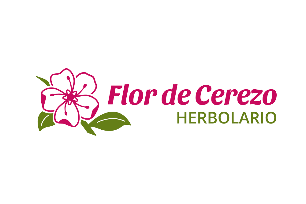 Marca Flor de Cerezo Herbolari a Montserrat València. Disseny de marca, identitat corporativa, papereria bàsica i retolació comercial.