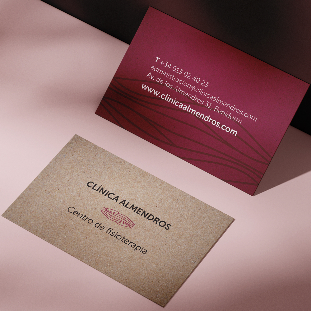 Identitat corporativa global. Disseny gràfic València. Branding Clínica Almendros. Gisela Almerich comunicació gràfica.