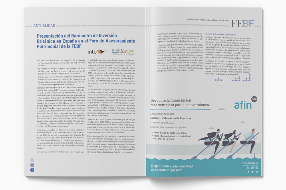 Disseny-maquetacio-editorial-butlleti-mensual-Fundacio-Estudis-Bursatils-i-financers-de-Valencia-FEBF-gisela-almerich