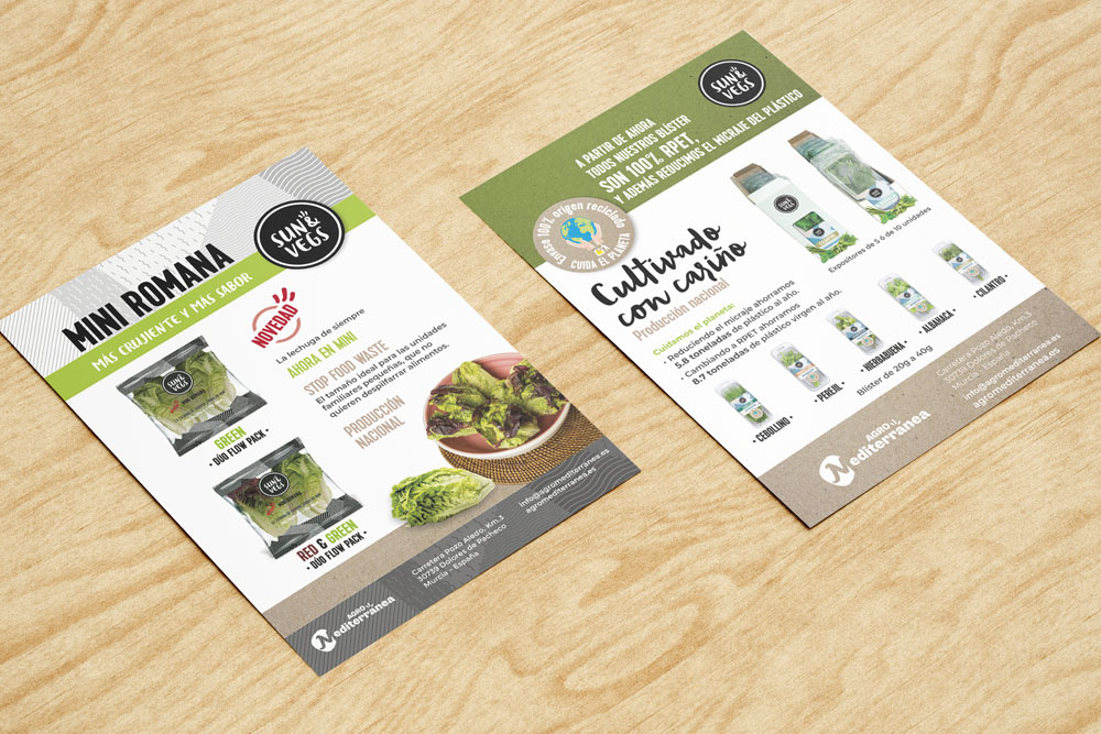 Disseny gràfic i maquetació de fulls volants per a Sun&Vegs